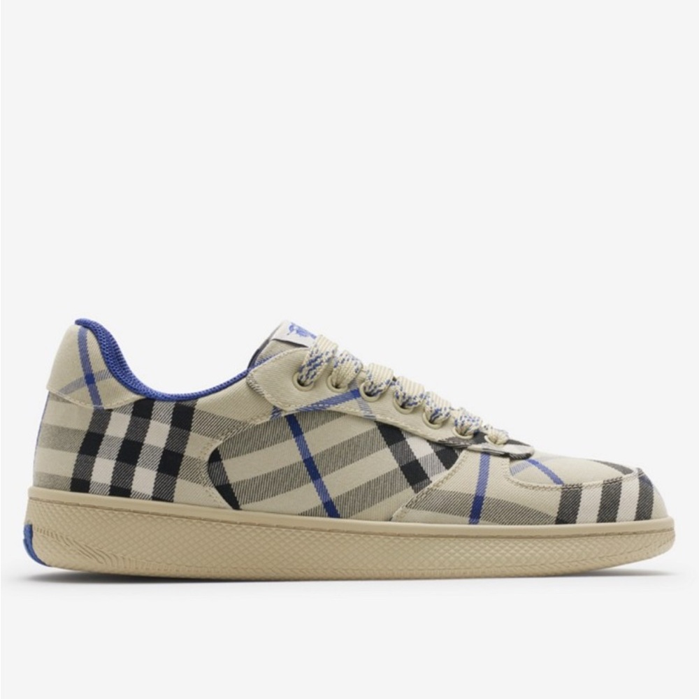 Burberry Check Beige and Blue Sneakers